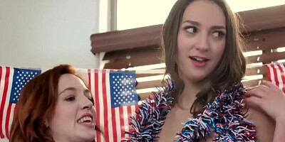 Red White And Blue My Load In My Step Sister And Her Friend