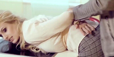 Blonde MILF is dominated and fucked by a horny burglar