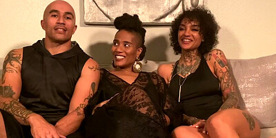 Lucky Guy Feasts on Two Black Pussies - Lustery