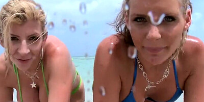 Sara Jay, Phoenix Marie and Marie McCray are sharing a hard cock