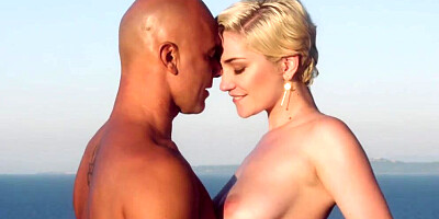 Short-haired blonde Skye Blue is fucked on a sunny day