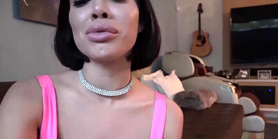 Busty brunette Victoria June makes that guy hard with a lovely BJ