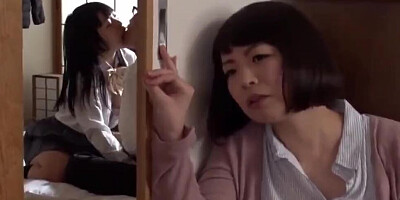 Slutty Asian mom rides daughter boyfriend's cock with a passion