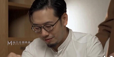 Two depraved Asian chicks are sharing a guy in this 3some scene
