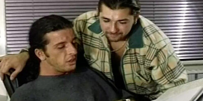 Busty dark haired German babe fucking her dude in the office