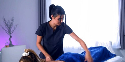 Kylie Rocket and Aiden Ashley are 69ing after the massage