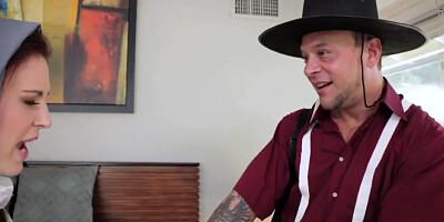 Amish teen leaves farm to get fucked by boyfriend in sinful city motel