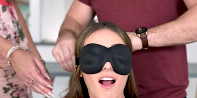 Mackenzie Mace and Victoria Lobov are having blowjob competition