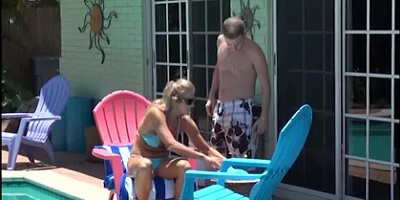 Naught Mature Stepmom Seduced in the Pool