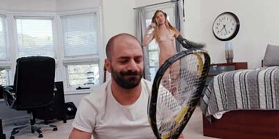 Haley Reed spreading her pussy for a male pornstar