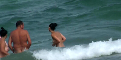 Blonde Milfs Nude at the Nudist Beach Voyeur