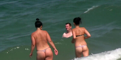 Blonde Milfs Nude at the Nudist Beach Voyeur HD Video
