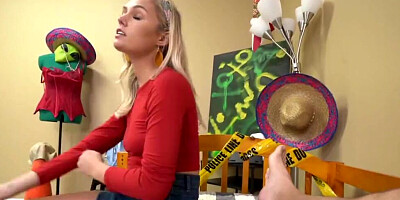 Horny bloke is about to have make-up sex with his blonde girlfriend