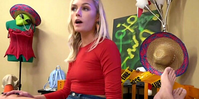 Horny bloke is about to have make-up sex with his blonde girlfriend
