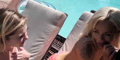 Bad Girls Elsa Jean And Her Stepsister Seduce Stepdad Into Smashing Their Tight Pussy