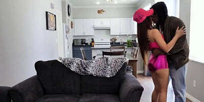 Asian minx can't get enough of her black lover and his massive shaft