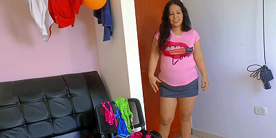 SURPRISED! I find my stepbrother masturbating with my panties, I discover him fantasizing with me his stepsister