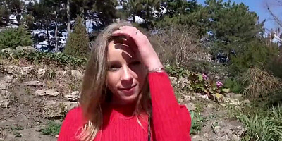 Sweet blonde agrees to fuck on the camera for some cash