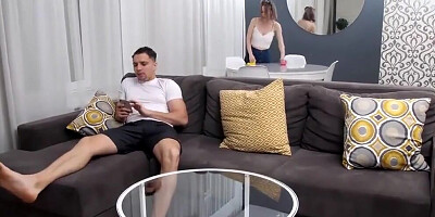 SIS. PORN. Guypromises tired stepsister to do household tasks instead of he