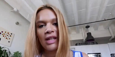 Kendall Kross deepthroats her stepbrother for the first time