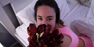 Fucking with a neighbor from the hostel for tulips on March 8 _ NIGONIKA TOP Porn 2023