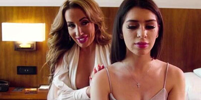 Aroused MILF is more than willing to teach her hot stepdaughter about lesbian sex