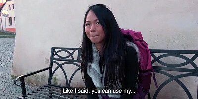 Public Agent Stranded Thai Facialised by Stranger