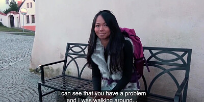 Public Agent Stranded Thai Facialised by Stranger