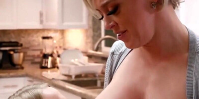 Busty cougar is engaged in lesbian cunny licking with a hot teen girl
