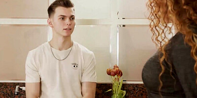 SHAME4K. After a cake he takes penis out and treats stepmothers friend Tanya Foxxx