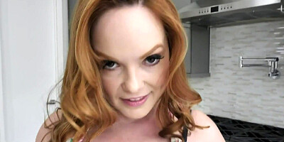 Chubby MILF gets horny in the kitchen and plays with sex toy