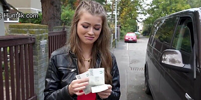 Fucking a European blonde babe in the back of the car