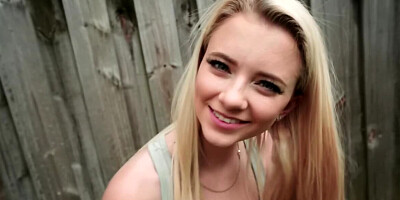 Shy blonde agrees to blow a stranger for some cash