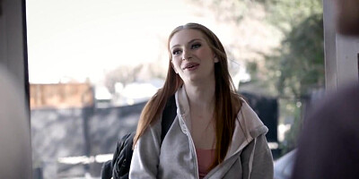 Naughty redhead gets bonked by the mustachioed man