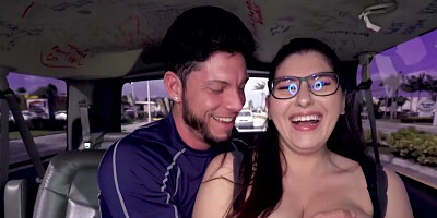 Oily chick Laila Lust pounded on all fours in the van