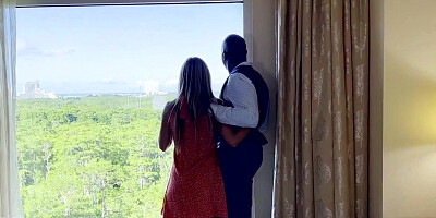 Gorgeous blonde babe is wrapping her cherry around dude's BBC