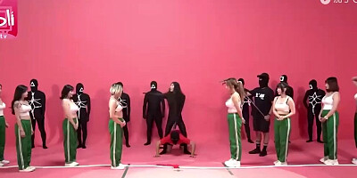 Pretty brunette is enjoying a new game while getting gangbang fucked harder than ever before