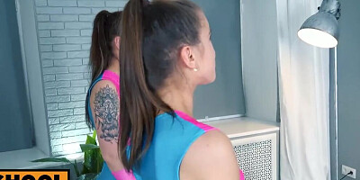 Three lustful cheerleaders are taking this lucky guy to heaven