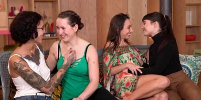 Compilation of lustful lesbians that are having promiscuous foursome sex