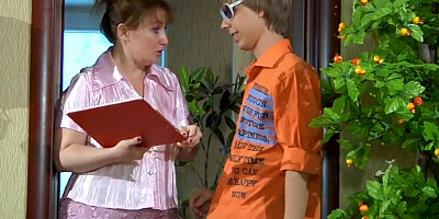 This naughty mature lady is jumping on stepson's cock every afternoon