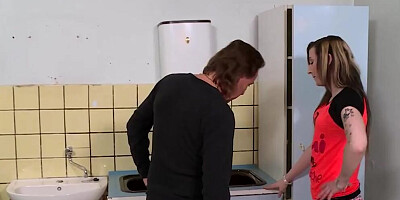 Naugthy girl is being fucked in a face-down ass-up position