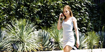 DADDY4K. Petite gal cheats on BF with his athletic stepdad by the pool