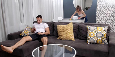 SISPORN. Chick pays with sex with stepbrother for cleaning the apartment