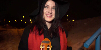 Beautiful teen brunette with big tits paid to have sex with a stranger