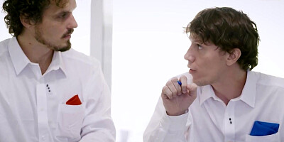 Two exquisite brunettes are teaching young lads how to fuck