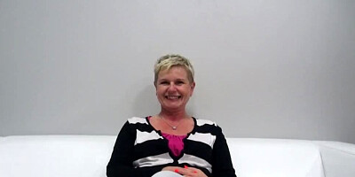 Mature woman shows her skills at her first casting couch interview