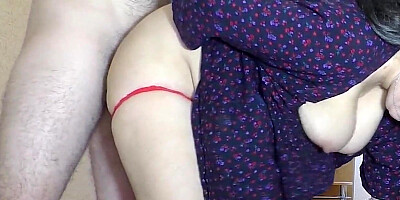 Busty mature woman bends down and her tits are dangling during sex