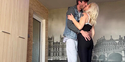 Perverted cougar is riding her stepson's hard dick on the couch