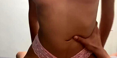 Sexy 18 year old girl fucks her boyfriend in her long stockings and jerks him off until he cums - Tara Rico
