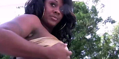 Curvy ebony woman is oiled-up and fucked to the balls